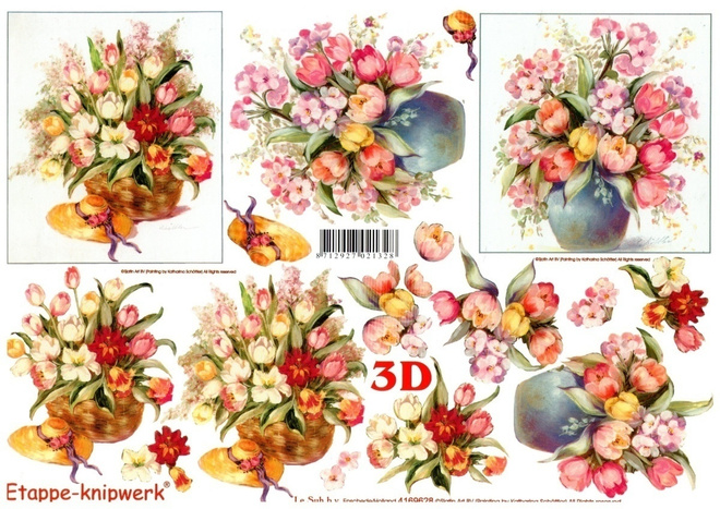 Upea 3D °°TULPPAANIT MALJAKOSSA°° /Etappe-Knipwerk