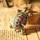 1226 .. Vintage Bohemia Crystal Kilpikonna .. Kaulakoru - pikkukuva 1