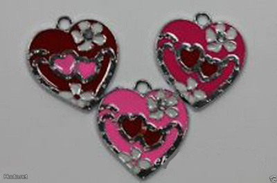 803 .. Kauniit Mixed Enamel Sydän Kukat .. Korvakorut