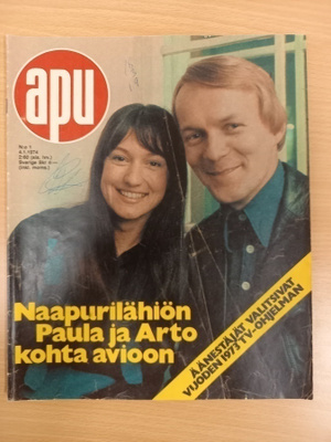 Apu 1/1974, paperinukke Monica suksilla