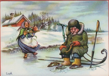 Fingal Isäntä pilkillä, emäntä tuo kahvia
