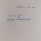 Yrjö Keinonen : Veriset lumet : sotaromaani (signeerattu) - pikkukuva 3