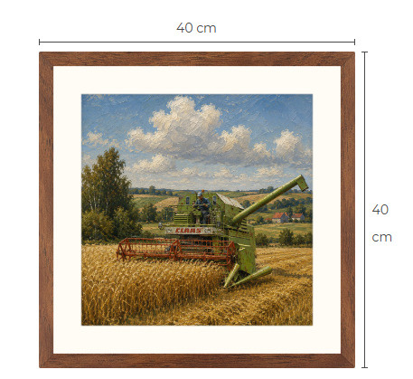 Uusi Claas leikkuupuimuri art print 40 cm x 40 cm