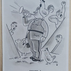 Aamusoitto leirillä, herätykseen osallistuu kukkokin p. 1940 - pikkukuva 1