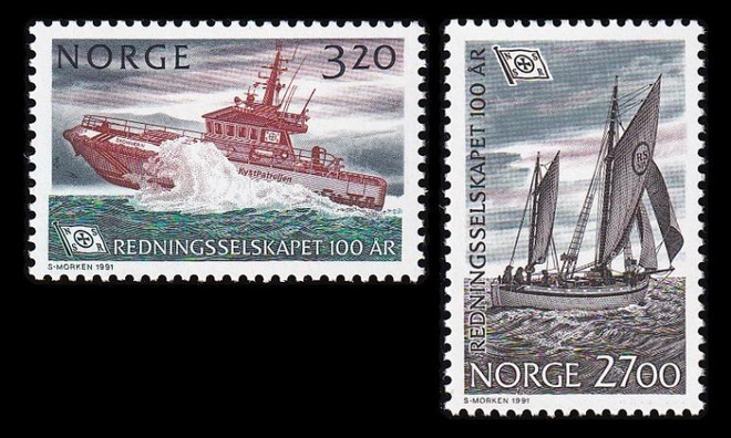 Norja 1066-7 ** Meripelastusyhdistys 100v (1991)