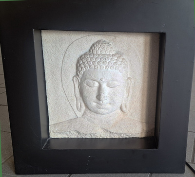 Buddha -muraali, pöytä- tai seinälamppu, 44 x 44 cm