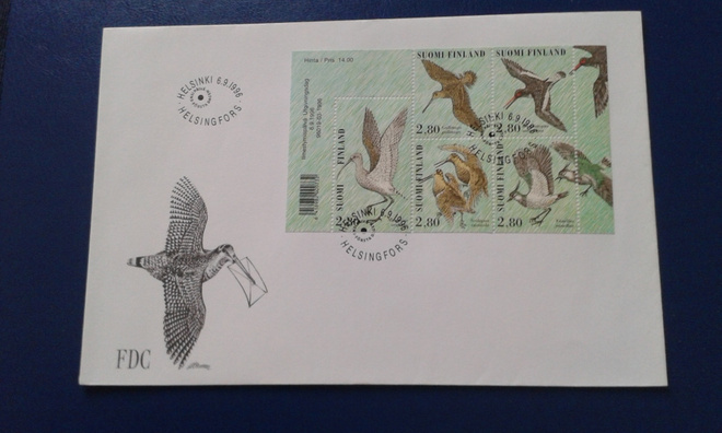 1996 fdc kahlaajalintuja