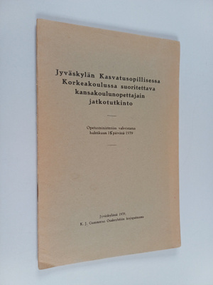 Jyväskylän kasvatusopillisessa korkeakoulussa suoritettav...