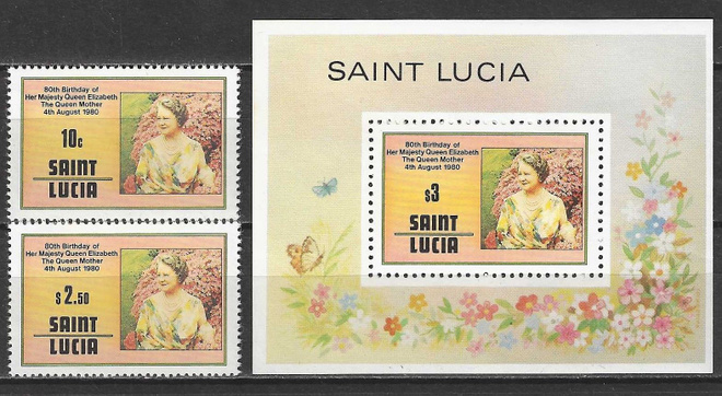 (S0272) SAINT LUCIA, 1980 (80th Birthday of Queen Mother)