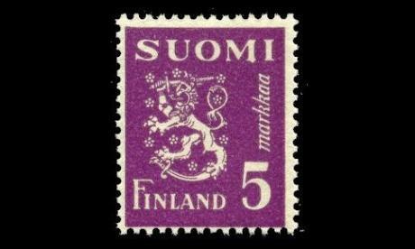 305 ** Leijona 5 mk violetti (1945)