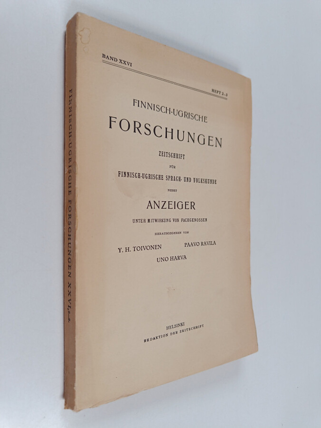 Y. H. Toivonen : Finnisch-Ugrische Forschungen Zeitschrif...
