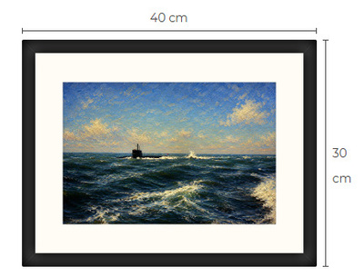 Uusi Sukellusvene art print kehystetty 30 cm x 40 cm