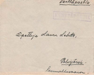 Kirje Kenttäpostia , kentältä Polvijärvelle