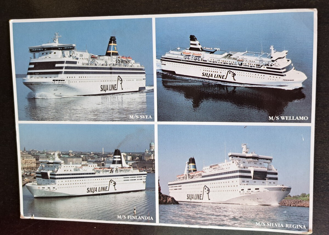 Laivakortti, 4  siljaline laivaa, kulkenut 1989