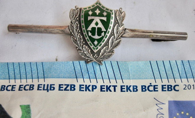 VANHA Ruuvimerkki Turku Ankkuri ym Merenkulku Hopeoitu