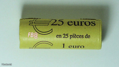 2001 MONACO 1euron rulla sis. 25 UNC kolikkoa