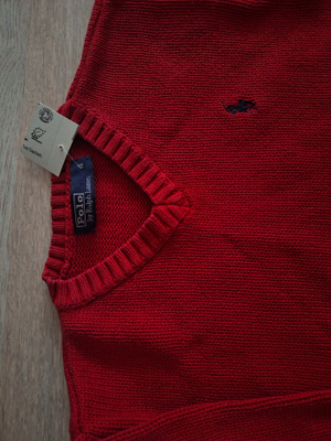 Punainen neulepusero, Polo by Ralph Lauren. Koko 4