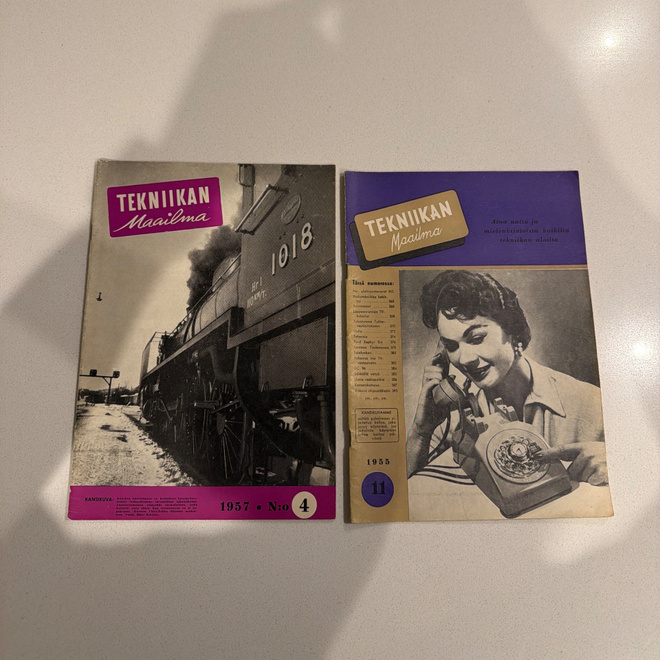 Vanhoja Tekniikan Maailma lehtiä 12 kpl 1955-1966