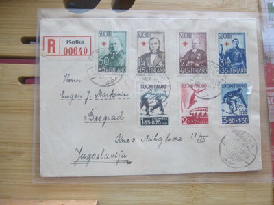 R-kuori Kotkasta Jugoslaviaan PR1938+FIS sarjalla tuloleimoi