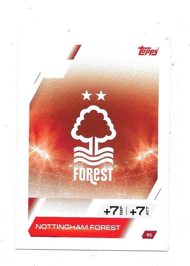 2025-26 Topps Match Attax #91 Nottingham Forest , Logo
