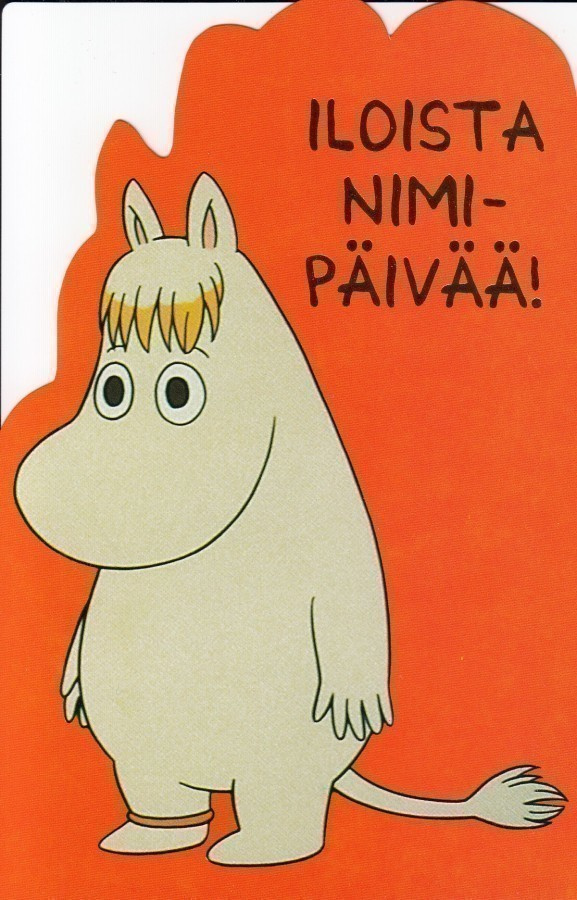 Muumit Niiskuneiti nimipäiväonnittelut (muotoonleik. kortti)
