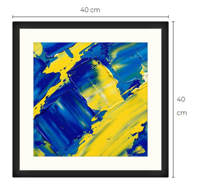 Uusi abstrakti Art Print paspis & kehys 40 cm x 40 cm