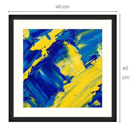 Uusi abstrakti Art Print paspis & kehys 40 cm x 40 cm
