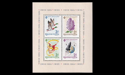 Unkari 2057-60BL42A ** Postimerkkinäyttely blokki (1964)