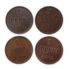 1 Penni 4 kpl. 1892-1900 Hyväkuntoinen erää! - pikkukuva 1