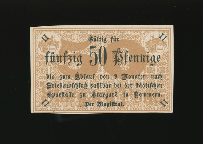 Saksa Notgeld 50 Pfennig, Stargard 15.7.1917