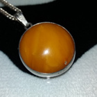 Honey egg Amber kotimainen hopea riipus meripihka - pikkukuva 3