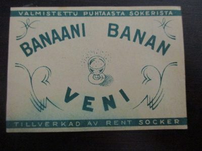 VANHA JUOMA ETIKETTI - BANAANI VENI (K2-S1)
