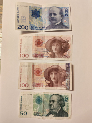 50, 2x 100 ja 200 kruunua, Norja