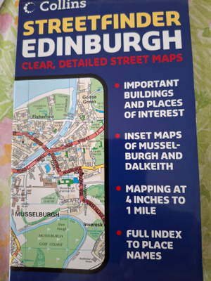 Edinburgh Streetfinder Collins Kartta laaja