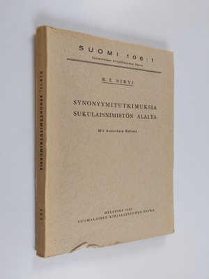 R. E. Nirvi : Synonyymitutkimuksia sukulaisnimistön alalta