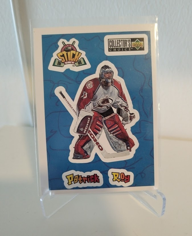 1996-97 UD COLLECTOR'S CHOICE STICK UM'S PATRICK ROY #S4