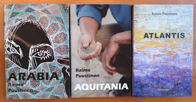 Raimo Puustinen: romaanitrilogia, 2015-2019, kaksi kuvaa