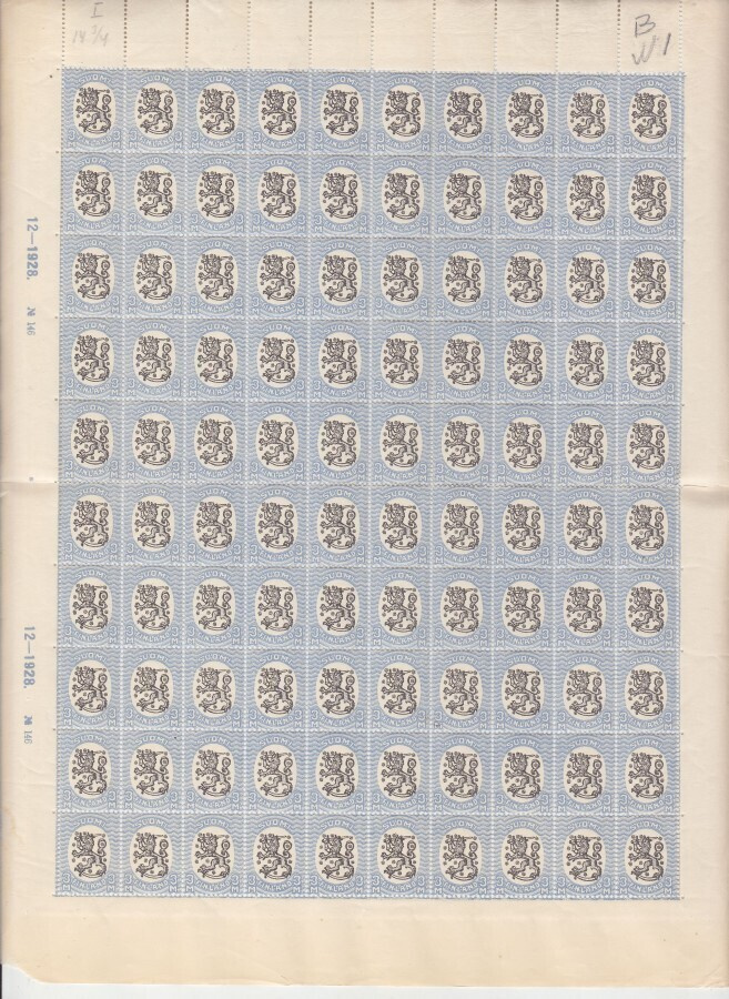 M17 arkki 3 mk postitorvi 12-1928-No 146 vasen.