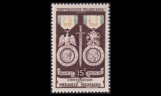 Ranska 945 ** Sotilasansiomitali (1952)