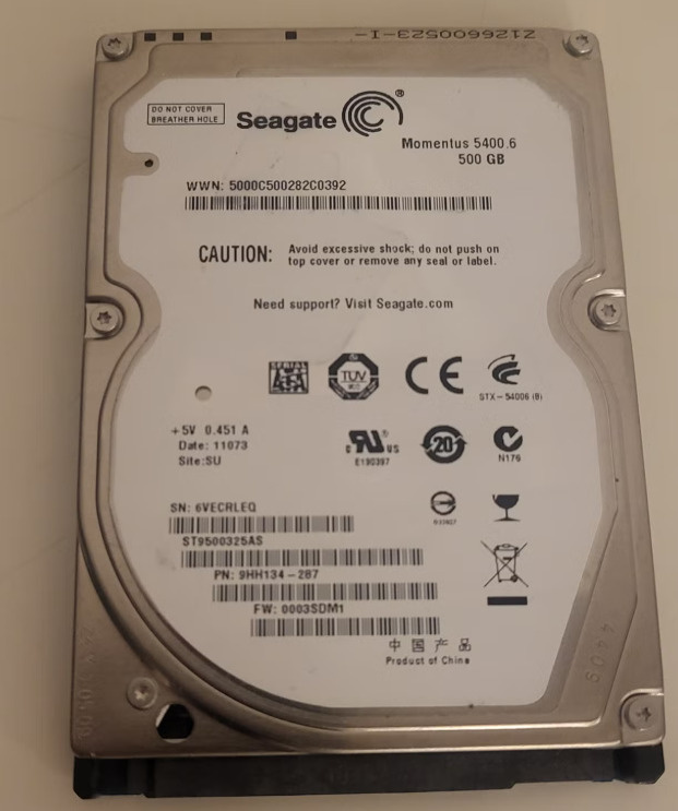 Seagate 2,5" 5400rpm sata kovalevy 500GB