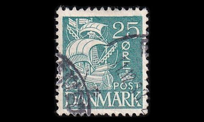 Tanska 204_I o Laiva rasteritausta 25 öre (1933)