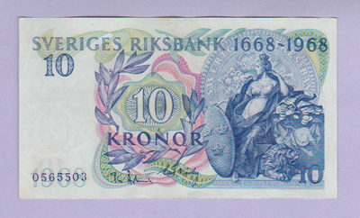 Ruotsi 10 Kronor v.1968 P-56 (Comm.)