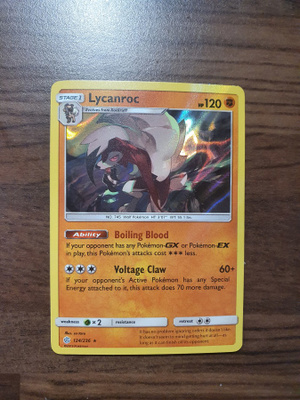 Pokemon Lycanroc 124/236 Holo Rare