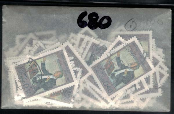 1969 Armas Järnefelt leimattuna, 100 merkin pakkaus.