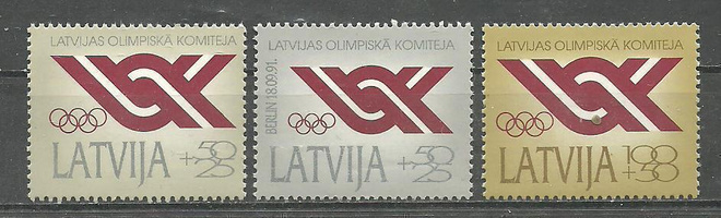 OLYMPIALAISET urheilu sarja LATVIA 1991 **