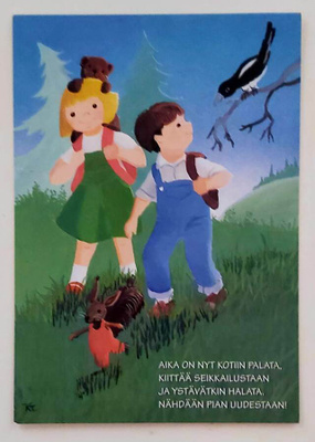 "K TOIVANEN-Lapset"-KULKEMATON POSTIKORTTI