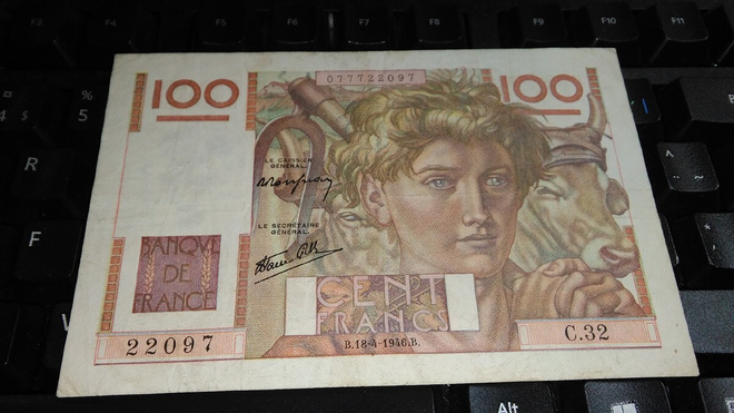 France Ranska 100 Francs 1946 VF-