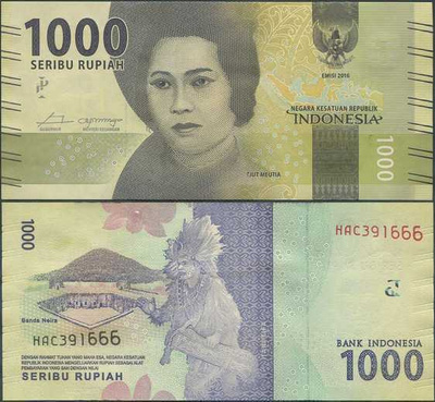 Indonesia 1000 Rupiah 2016/2018 (P-154c) UNC