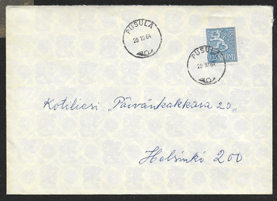 Postilähetys - Yl.m. 0,35 (LAPE 613) Pusula 20.10.64