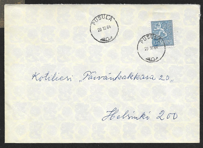 Postilähetys - Yl.m. 0,35 (LAPE 613) Pusula 20.10.64